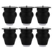 Plantex 3 Inch Sofa Legs for Bed Furniture/Sofa Legs for Table/Sofa Support Legs with Rubber Grip (Black, 6 Pcs)