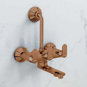 Plantex Pure Brass Wall Mixer for Bathroom 2 In1 with L-Bend Provison for Overhead Shower/Mixer Tap for Bathroom with Water Saving Aerator -7 Year Warranty by Plantex (Orn-218- Rose Gold)
