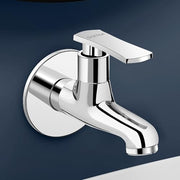 Plantex Bib Cock Water Tap for Bathroom with Water Saving Aerator/Wall Mount Tap for Wash Basin with Teflon Tape & Wall Flange, Chrome (3502, Chrome)