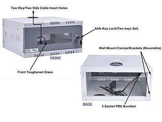 Plantex CCTV/DVR/NVR Cabinet Box/DVR Rack Wall Mount with Lock/Network Rack/Server Rack with Power Socket - 1U