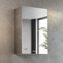 Plantex Premium Bathroom Cabinet with Mirror/ 304 Stainless Steel Bathroom Organiser with Mirror/Bathroom Shelf for Wall with Mirror (10x16 Inch-Chrome)