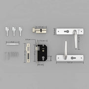 Plantex Heavy-Duty Door Lock Set - Main Door Lock Handle Set/ 6-Lever Lock Mechanism with 3 Years of Warranty/Mortise Lock with 3 Keys, Brass Lock Body & Cylinder(8077 - Chrome & Matt)