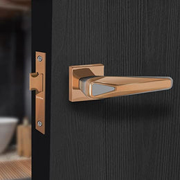 Plantex Heavy Duty Door Lock/Bathroom Door Lock/Mortise Keyless Handle Set for Home/Bathroom/Store Room/Balcony/Office (7104 - PVD Satin Black Matt)