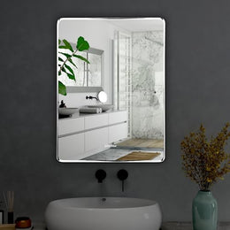 Plantex Unframed Unframed Rectangle Mirror for Wall/Mirror with Beveled Smooth Edges/Mirror for Bathroom/Dressing Room/Living Room/Bedroom/Entryway - (15x18 Inch)