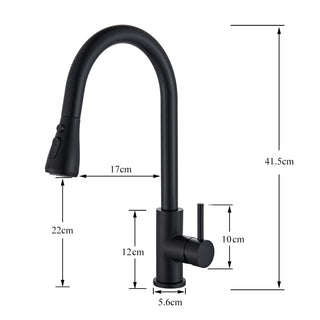 Plantex Stainless Steel 304 Single Lever Kitchen Tap/Hot & Cold-Water Mixer Tap with Flexible 360° Swivel Spout/Deck Mounted (8424-Black)