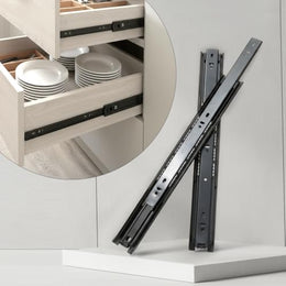 Plantex Drawer Channel/Regular Close Ball Bearing Slider Drawer Channel for Home, Kitchen & Wardrobe/Channel for Drawer (10-Inch,Black) Pair