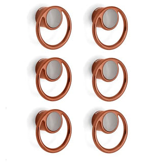 Plantex Drawer Knobs/Ring Drawer Kadi/Pull-Push Knobs for Kitchen/Bedroom Drawer - Pack of 6 (Rose Gold & Satin Black)