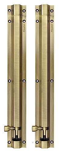 Plantex Stainless Steel Tower Bolt/Tower Bolt for Home,Offices Doors and Windows/Tower Bolt for Main Door/Door Latch/Kundi/Chitakini/Door Latch for Windows - Pack of 2 (Brass Finish, 12 inch)
