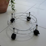 Plantex Stainless Steel Cylinder Trolley with Wheels/Easy to Move/LPG Cylinder Trolley