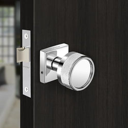 Plantex Heavy Duty Door Lock – Bathroom Door Lock/Mortise Keyless Knob Handle Set for Home/Bathroom/Store Room/Balcony/Office with Baby Latch (604 - Satin)