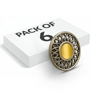 Plantex Knobs for Drawers/Cabinet Knob/Pull-Push Drawer Knobs for Kitchen/Bedroom/Drawer - Pack of 6 (Brass Antique) - Zinc