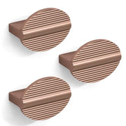 Plantex Knobs for Drawers/Drawer Knobs/Round Knob for Cabinets/Pull-Push Knob for Kitchen/Bedroom Drawer - Pack of 3 (Rose Gold)