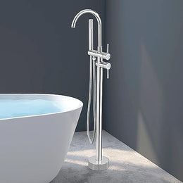 Plantex Pure Brass Bath Tub Filler Tap/Free Standing Bathtub Faucet/Basin Taps with Hand Shower for Bathroom/Bath Tub Tap for Bathroom - (8981, Gold)