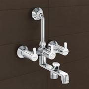 Plantex Brass Wall Mixer for Bathroom 3 in 1/L-Bend Connector for Overhead/Hand Shower/Spout Mixer Tap/Mixture Tap for Bathroom with 7-Year Manufacturer's Warranty-(Flo-819 Chrome)