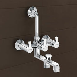 Plantex Brass Wall Mixer for Bathroom 3 in 1/L-Bend Connector for Overhead/Hand Shower/Spout Mixer Tap/Mixture Tap for Bathroom with 7-Year Manufacturer's Warranty-(Flo-819 Chrome)
