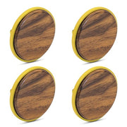 Plantex Knobs for Drawer/Round Drawer Knobs/Knobs for Cabinets/Pull-Push Knobs for Kitchen/Bedroom Drawer - Pack of 4 (Big, Gold & Wood)
