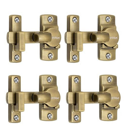 Plantex 180 Degree Door Latch Lock/Flip Latch Lock for Door/Chitkani/Lock Latch for Main Door/Baby Latch for Bathroom/Bedroom/Balcony/Door Stopper- Pack of 4 (Brass Antique)