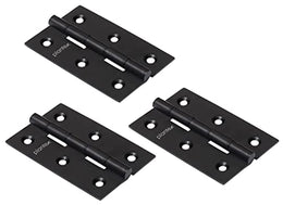 Plantex Door Hinges 3 inch x 16 Gauge/1.5 mm Thickness Home/Office/Hotel/Hinges for Main Door/Soft Close Movement Door Hinge/Kabza - Pack of 3 (Black)
