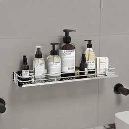 Plantex Bathroom Accessories/Stainless Steel Bathroom Shelf with Railings/Washroom Shelf/Bathroom Organizer (18 inches, Chrome)