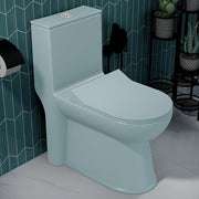 Plantex Platinum Ceramic One Piece Western Toilet /Rimless Washdown Commode for Toilet/Commode With Soft Close Toilet Seat - S Trap Outlet (Ocean)