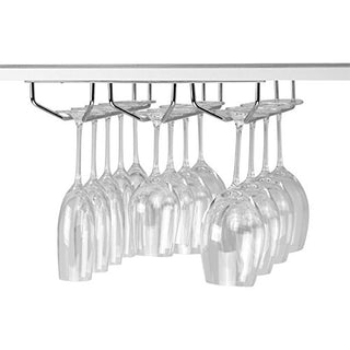 Plantex Wine Glass Rack/Holder Upside Down Hanging Organizer/Glass Hanging Stand for Pubs/Kitchen/Bars (L15.5 x W13 Inches - Triple Line)