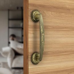 Plantex 10 Inch Main Door Handle for Wooden Doors - Pull-Push Handle Accessory (Pack of 1, Brass Antique)