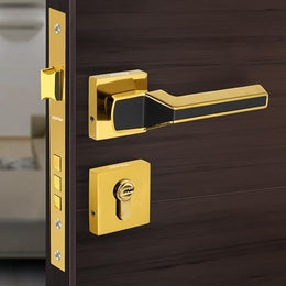 Plantex Main Door Locks for Home/Premium Mortise Lock for Door with 3 Years of Warranty by Plantex/Main Door Lock Set (Gold & Black)