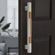 Plantex Main Door Handle/15 Inch Main Door Handle/Glass Door Handle/Wooden Door Handle/Pull-Push Door Handle/Door Accessories - Pack of 1 (S-605-Satin and Wood) - 3 Years Warranty