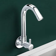 Plantex Sink Tap for Kitchen Basin/Wall Mount Kitchen Sink Tap with Wall Flange and Water Saving -(MKS-1277-Chrome)