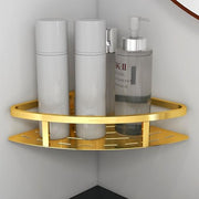 Plantex Bathroom Corner Rack for Wall/304 Grade Stainless Steel Shelf for Bathroom Corner/Bathroom Accessories Holder (9x9 inches, PVD Gold)