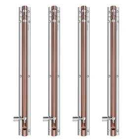 Plantex Heavy Duty 12-inch Joint-Less Tower Bolt for Wooden and PVC Doors for Home Main Door/Bathroom/Windows/Wardrobe - Pack of 4 (703, Rose Gold - Chrome)