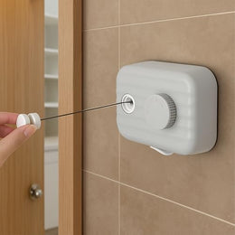 Plantex Retractable Single Row Clothesline/Indoor - Outdoor Clothesline/Lockable Cloths Line - Approx 4.1 Meter (13.45 ft.) - (25 kg Capacity) (Grey)