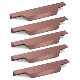 Plantex Profile Handle for Kitchen Cabinet/10 Inch Alluminium Drawer Profile Handle/Wardrobe Pull Handle for Home/Office/Hotel - Pack of 5 (Rose Gold)