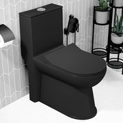 Plantex Platinum Ceramic Rimless Western Commode/Washdown One Piece Western Toilet/Commode for Bathroom with Soft Close Toilet Seat - S Trap Outlet (Smoke)