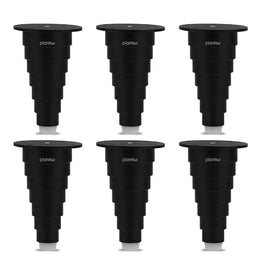 Plantex 4 Inch Sofa Legs for Bed Furniture/Sofa Legs for Table/Sofa Support Legs with Rubber Grip (Black, 6 Pcs)