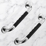 Plantex   12 Inch Strong ABS Bathroom Handle for Senior Citizen/Non-Slip Grab Bar for Toilet/Support for Elderly People - Pack Of 2 (White)