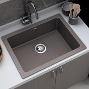 Plantex Quartz Acrylic Kitchen Sink/Undermount Sink for Kitchen with 10 Years Warranty by Plantex/Granite Single Bowl Kitchen Sinks with Coupling (Con-24x18 Inches)