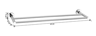 Plantex Stainless Steel Heavy and Sturdy Dual Towel Rod for Bathroom/Towel Hanger/Towel Holder/Bathroom Accessories (24-inch) Chrome Finish