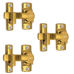 Plantex 180 Degree Door Latch/Flip Latch Lock for Door/Chitkani/Lock Latch for Main Door/Baby Latch for Bathroom/Bedroom/Balcony/Door Stopper - Pack of 3 (Gold)