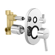 Plantex Brass Diverter Set for Bathroom/Concealed Body High Flow Diverter Full Set with Exposed Part Kit/Bathroom Shower System - (Chrome)