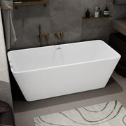 Plantex Freestanding Bathtub For Bathroom/Bath tub for Adults/Deep Soaker Bathtub with Overflow, Popup and Drain Pipe (BSM-209-White-1700mm)
