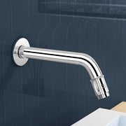 Plantex Pure Brass Long Body Bib Cock Water Tap for Bathroom with Water Saving Aerator/Wall Mount Tap with Brass Wall Flange and Teflon Tape -7 Year Warranty by Plantex (MAG-1202, Chrome)