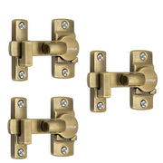 Plantex 180 Degree Door Latch Lock/Flip Latch Lock for Door/Chitkani/Lock Latch for Main Door/Baby Latch for Bathroom/Bedroom/Balcony/Door Stopper - Pack of 3 (Brass Antique)