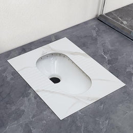 Plantex Orrisa Pan Indian Toilet for Bathroom/Household Squating Pan/Sintered Base Ceramic Sanitaryware Commode - (WC-01, White)