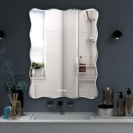 Plantex Frameless Bathroom Mirror/Rectangular Shape Glass for Wall/Mirror for Dressing Room/Living Room/Bedroom/Entryway (18 X 24 Inch)