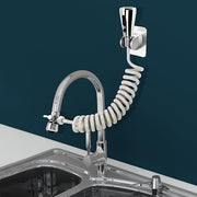 Plantex Flexible Tap Extender for Kitchen Sink/360° Rotation/Diverter Plus Aerator with Extendable Recoil Hose/Fits F22 and M24 mm taps (XL-2014/Chrome)