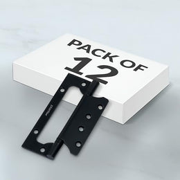 Plantex Butterfly Hinges for Door/Stainless Steel Door Hinges/Non-Mortise Hinges/5 Inch x 14 Gauge Hinges/2.5 mm Hinges for Home/Office/Hotel - Pack of 12 (Black)