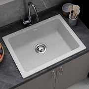 Plantex Quartz Acrylic Kitchen Sink with 10 Years Warranty by Plantex/Undermount Sink for Kitchen/Granite Single Bowl Kitchen Sinks with Coupling (Brun-24x18 Inches)