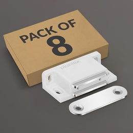 Plantex Door Catcher/Door Magnet for Cabinet/Cupboard/Wardrobe/Door Closer Magnet for Home/Office - Pack of 8 (White)