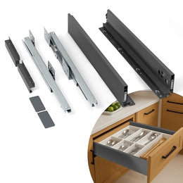 Plantex Tandem Box Drawer for Kitchen/Soft Close Tandem Box for Modular Kitchen/Tandem Basket/Load Capacity Upto 45 Kg - Grey (20 x 4 inch)